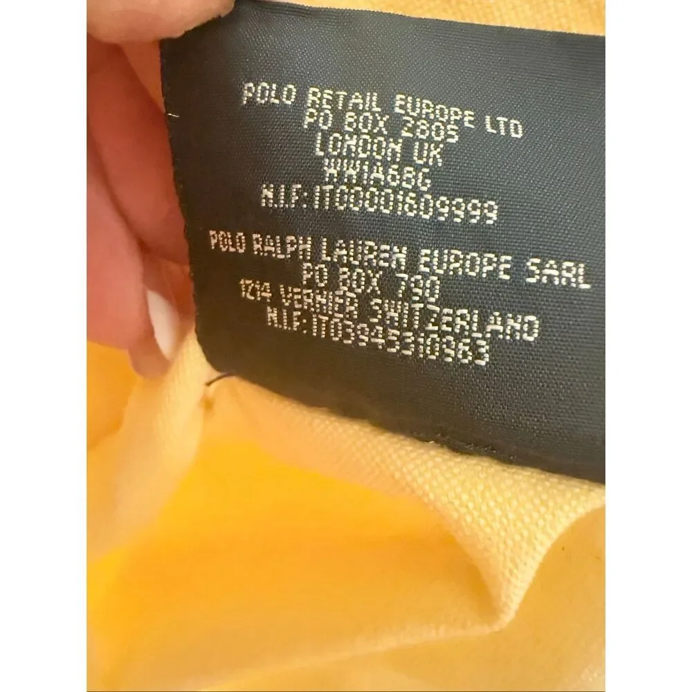 Ralph Lauren Boys Yellow Oxford Cloth Button Down Shirt Pony Sz. 28 Europe
